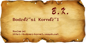 Bodzási Kornél névjegykártya