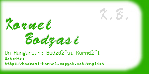 kornel bodzasi business card